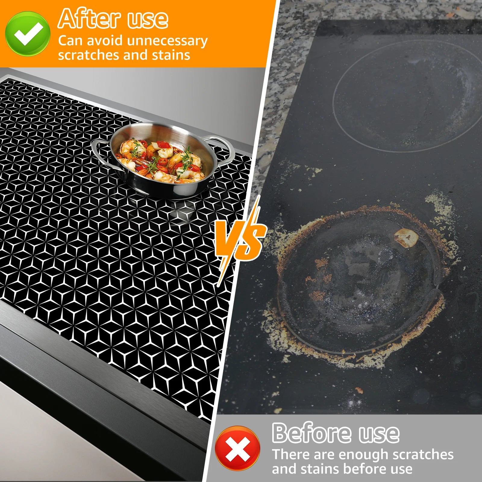 Silicone Induction Cooktop Mat Countertop Protector Scratch Induction Cover Kitchen Glass Ceramic Protector Kitchen Accessories